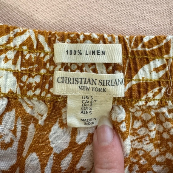 Christian Siriano Mustard and White Leaf Print Two Piece Seperates - Picture 2 of 6